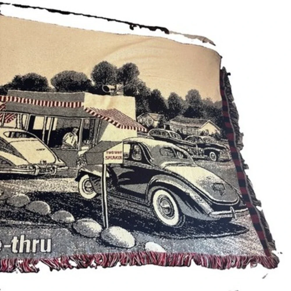 Very Rare IN & OUT BURGER Original Woven Blanket Approximately 48”X72” 1990’s